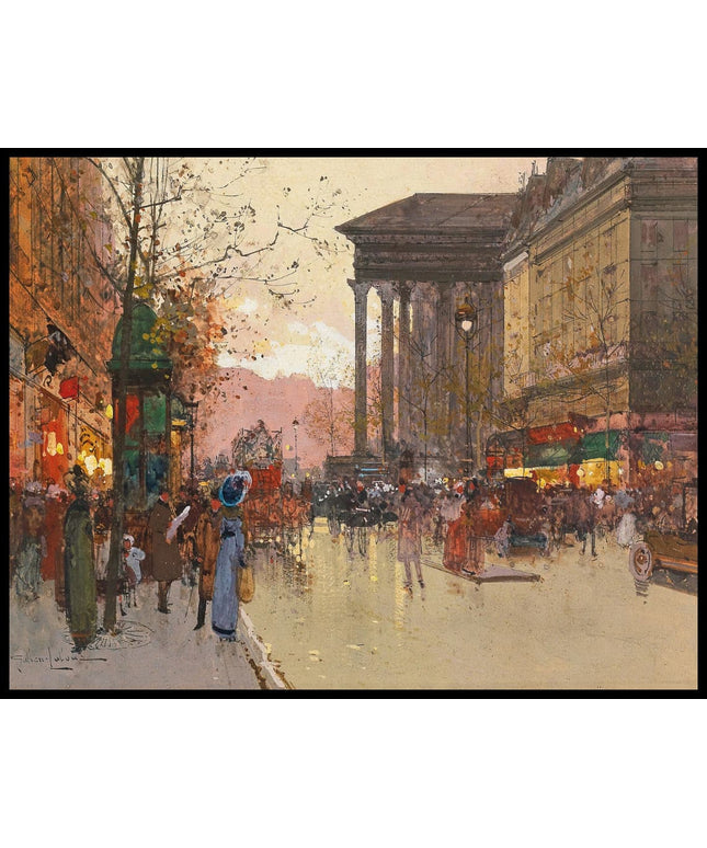 Paris, The Boulevard de la Madeleine in the evening