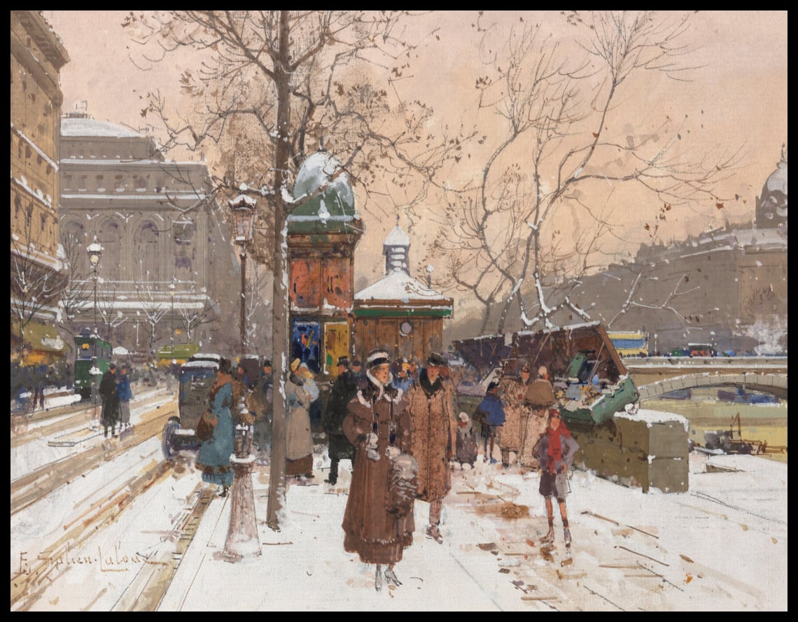 Quai de la Mégisserie sous la neige