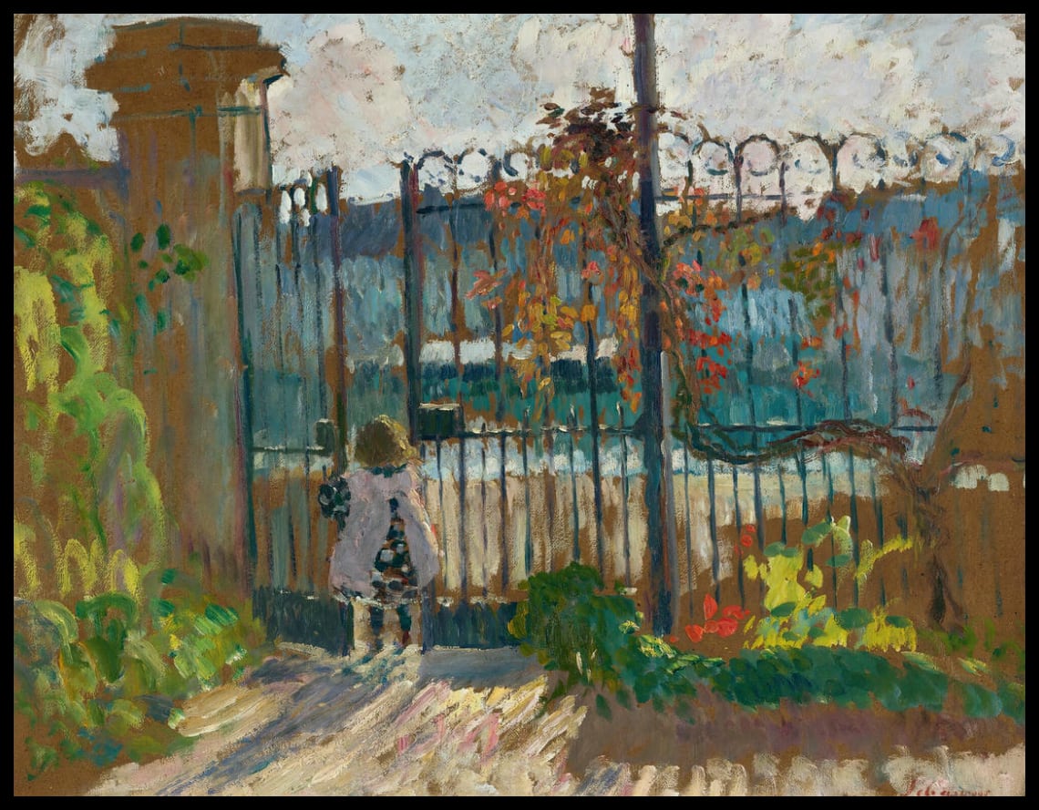 Lagny, Nono À La Grille Du Jardin
