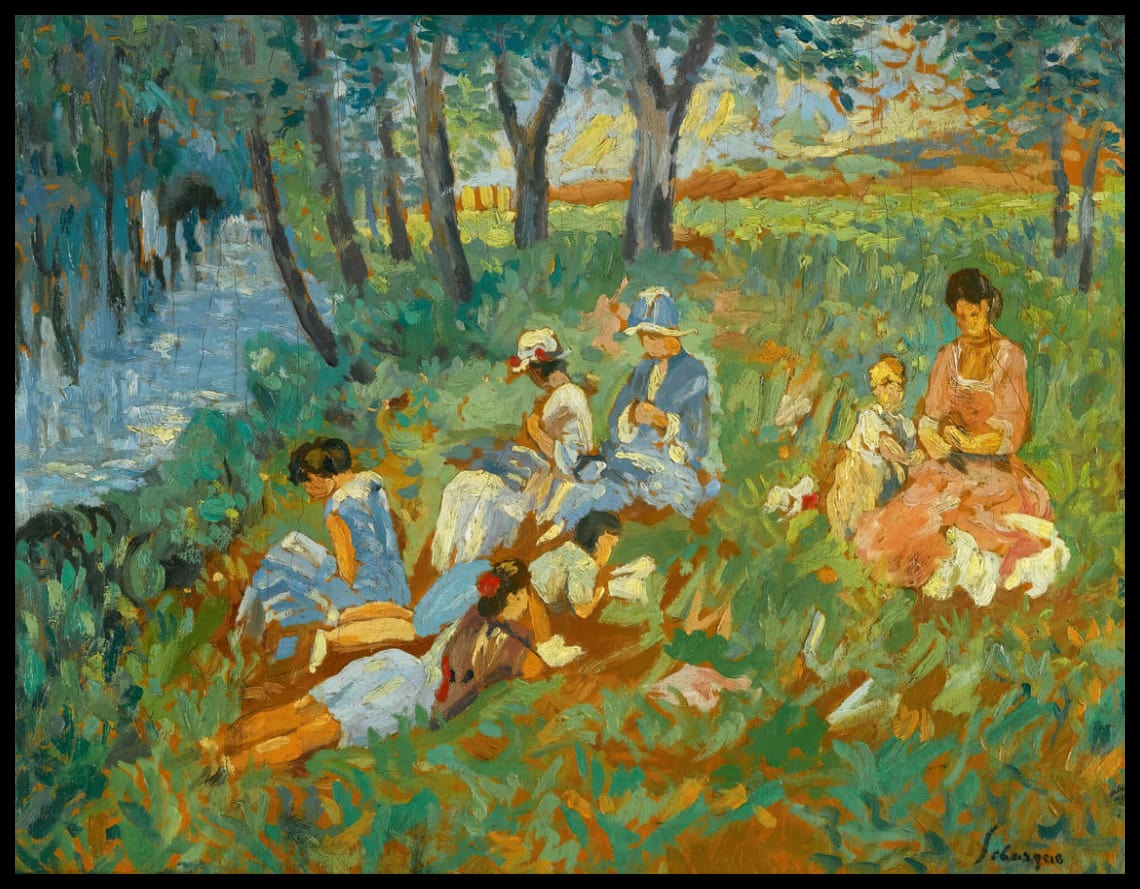 Les Andelys, La Famille Lebasque Au Bord De L'eau