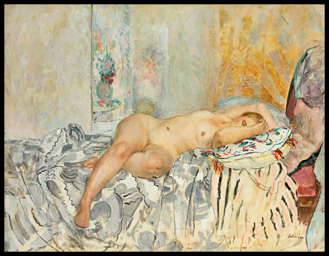 Nu Allongé Au Coussin Espagnol