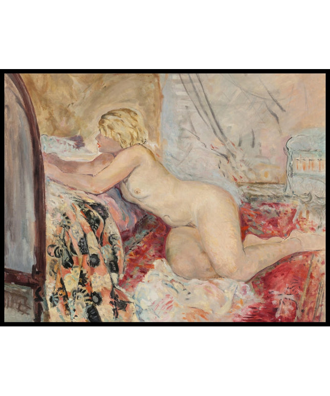 Nu allonge contre un lit (Marinette)