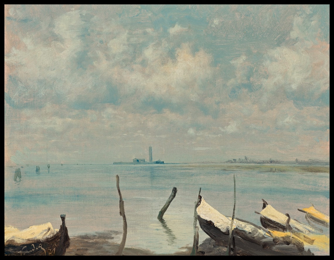 Blick von Mestre auf Venedig, Lagunenlandschaft
