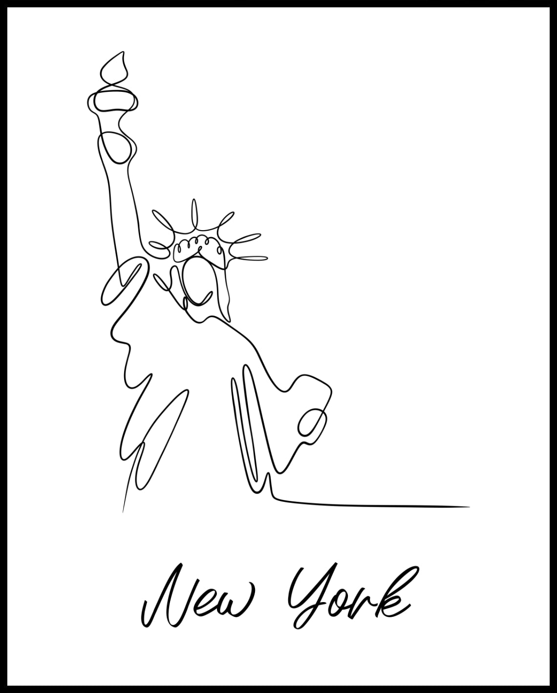 New York Line Art Poster