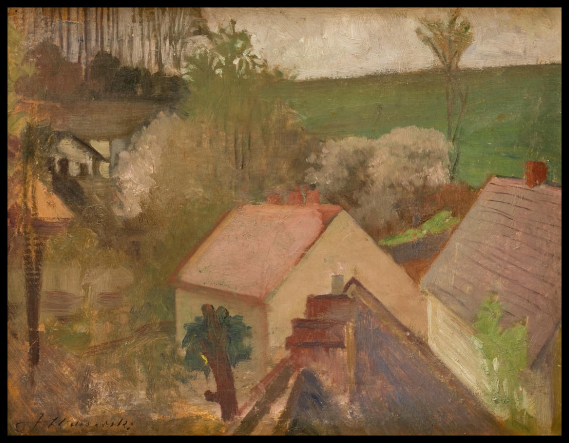 Paysage rural avec maisons