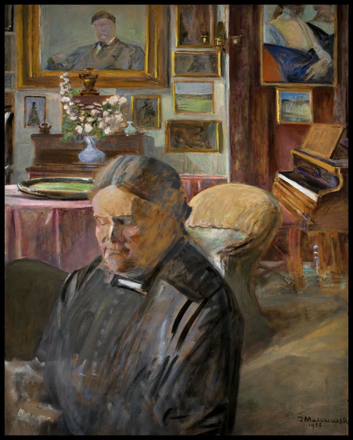 Helena, la sœur de l'artiste, à l'intérieur