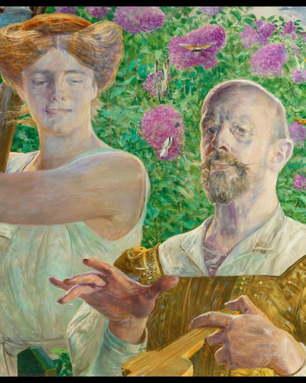 Self-portrait with muse and buddleia