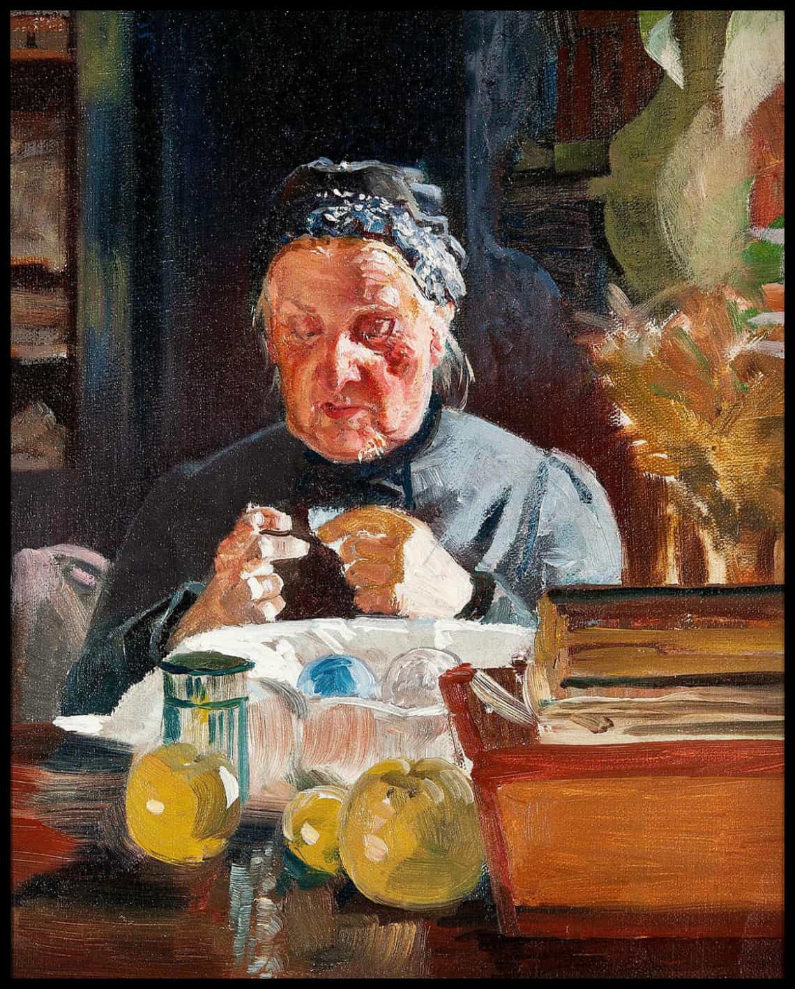 Femme à table, croquis