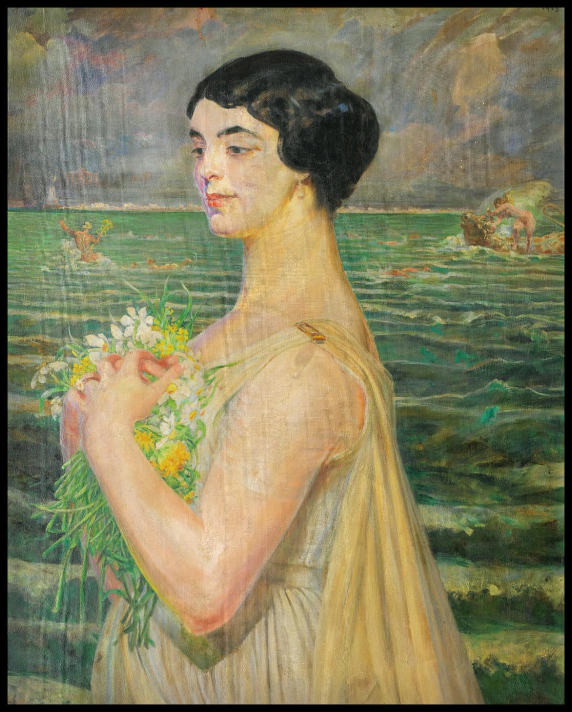 Femme au bord de la mer