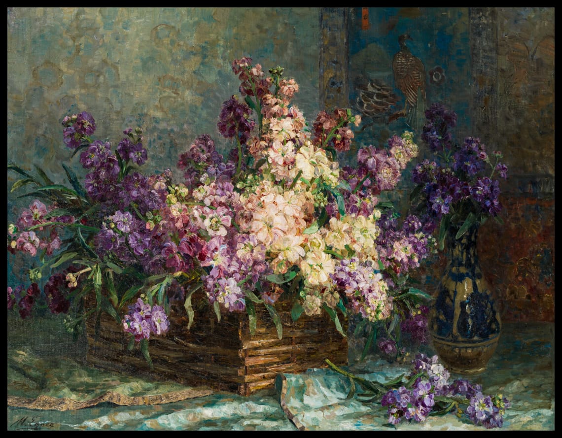 Nature morte aux fleurs avec lévogyres
