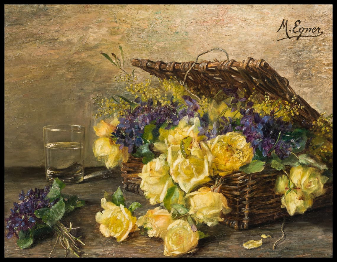 Roses à thé et violettes