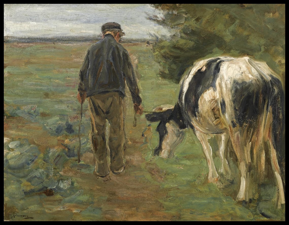 Bauer mit Kuh