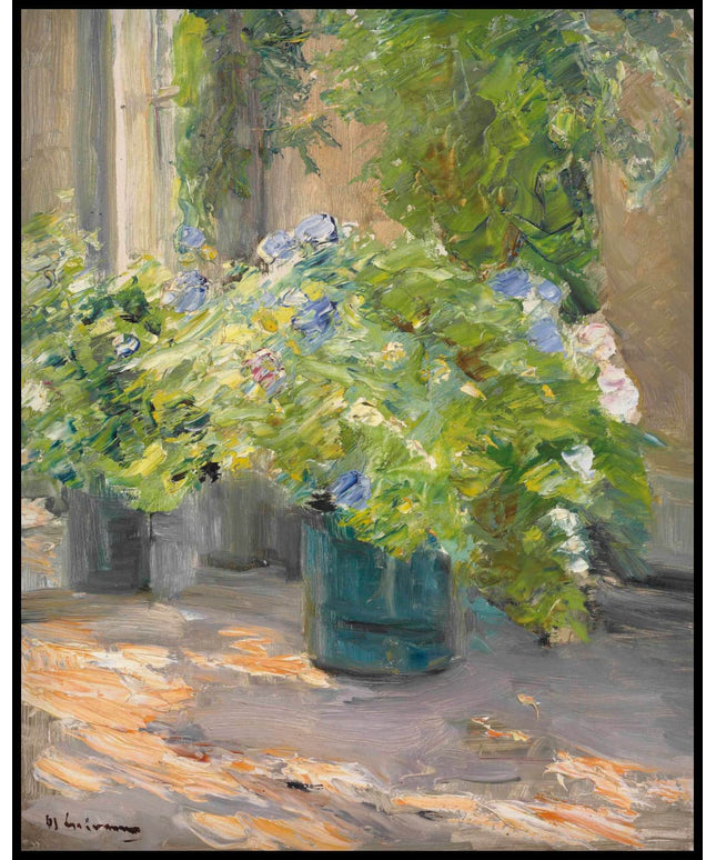 Blumentöpfe vor dem Haus