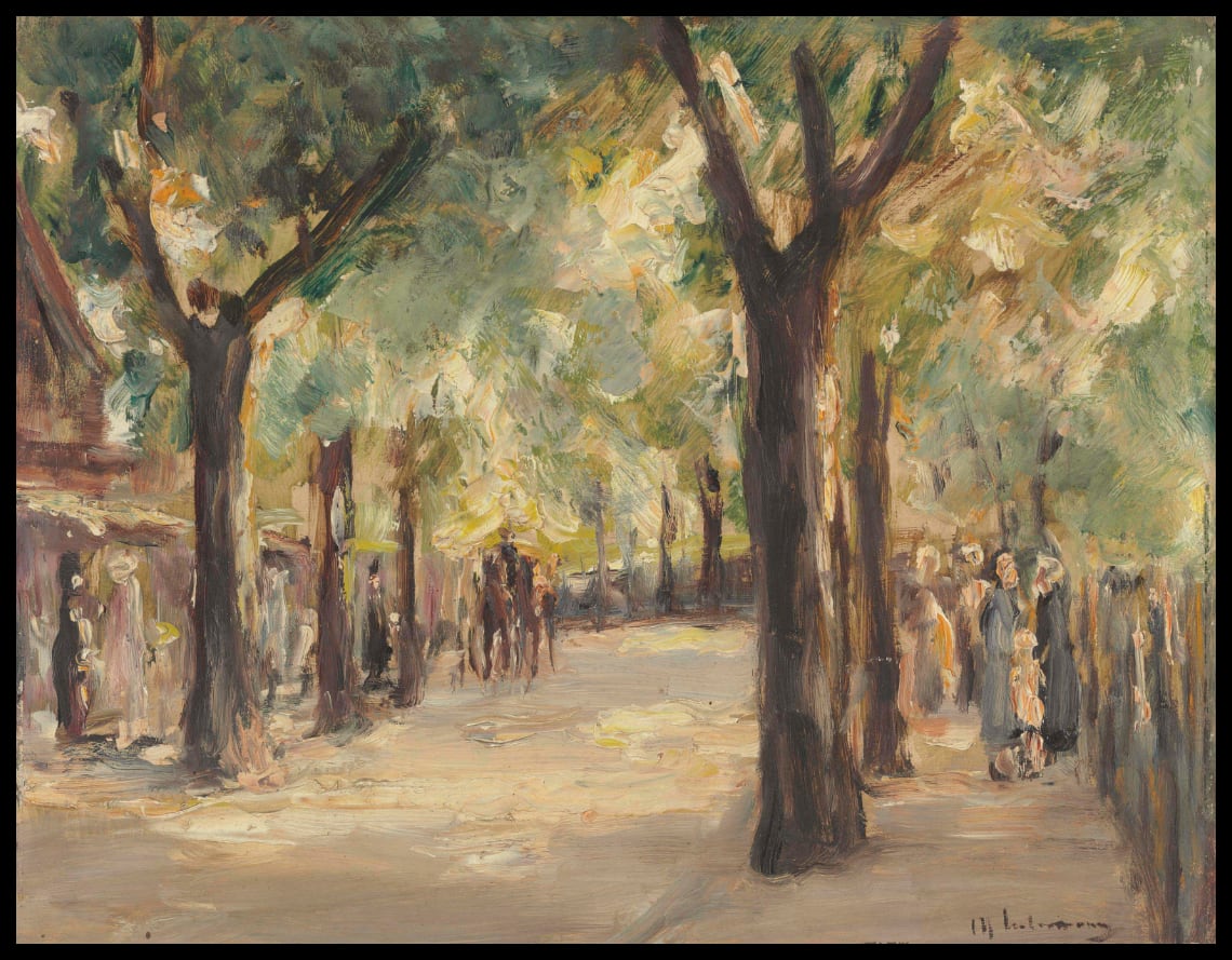 Grosse Seestrasse, in Wannsee mit Spaziergängern