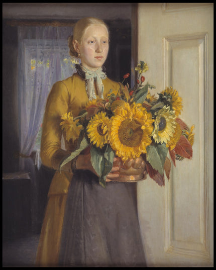A Girl with Sunflowers