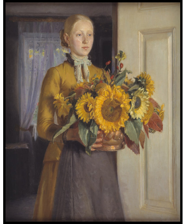 A Girl with Sunflowers