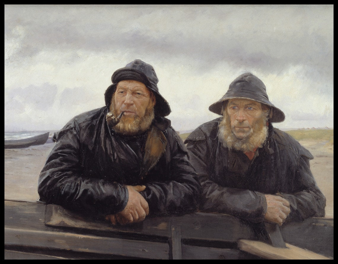 Deux pêcheurs à bord d'un bateau