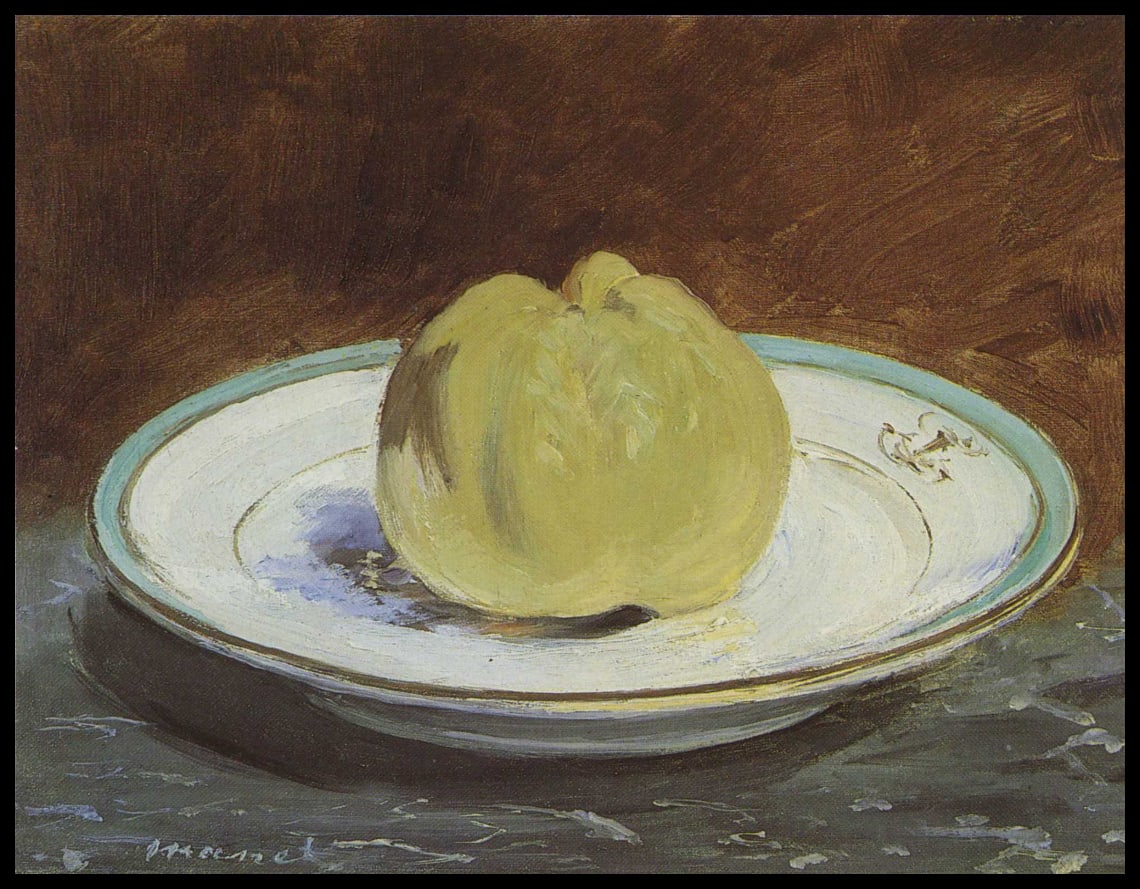 Apple on a plate