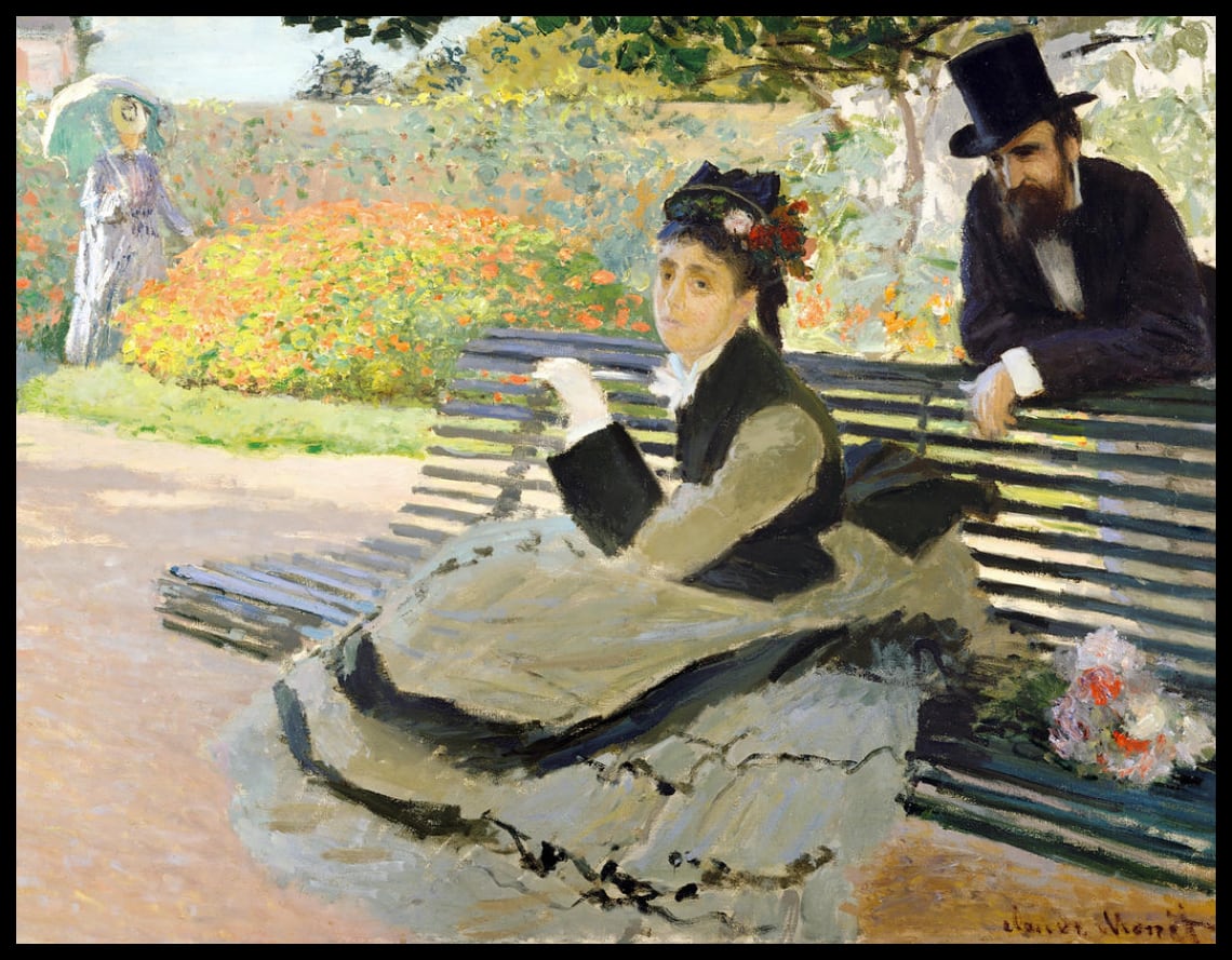 Camille Monet on a Garden Bench