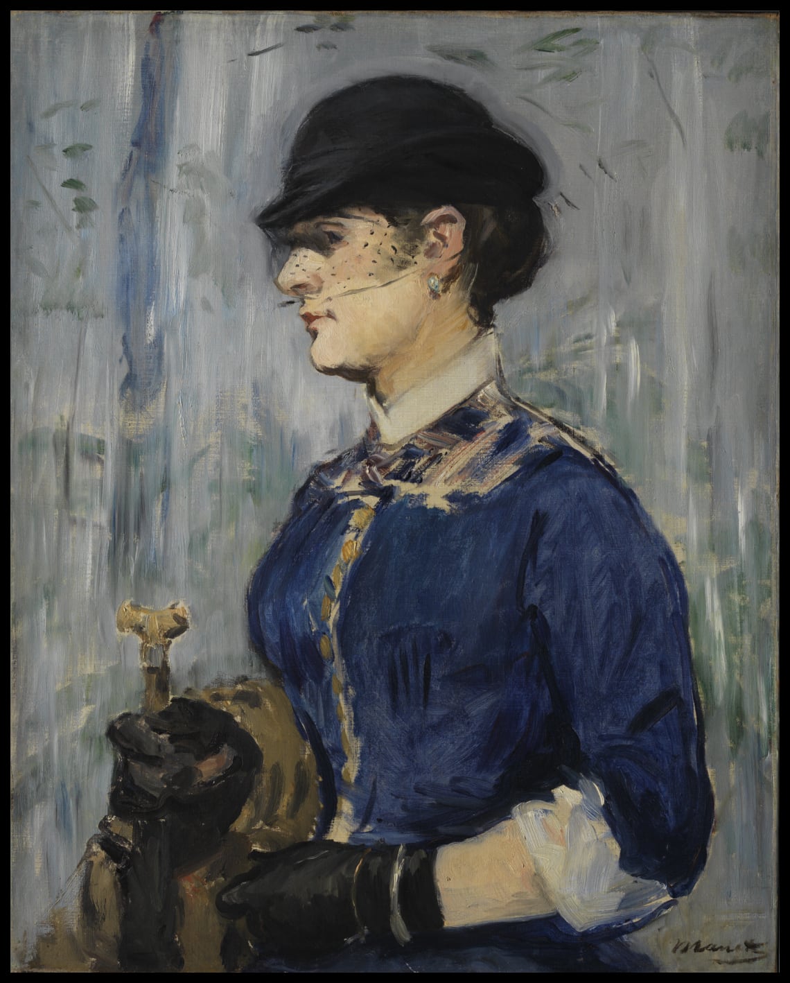 Jeune femme au chapeau rond
