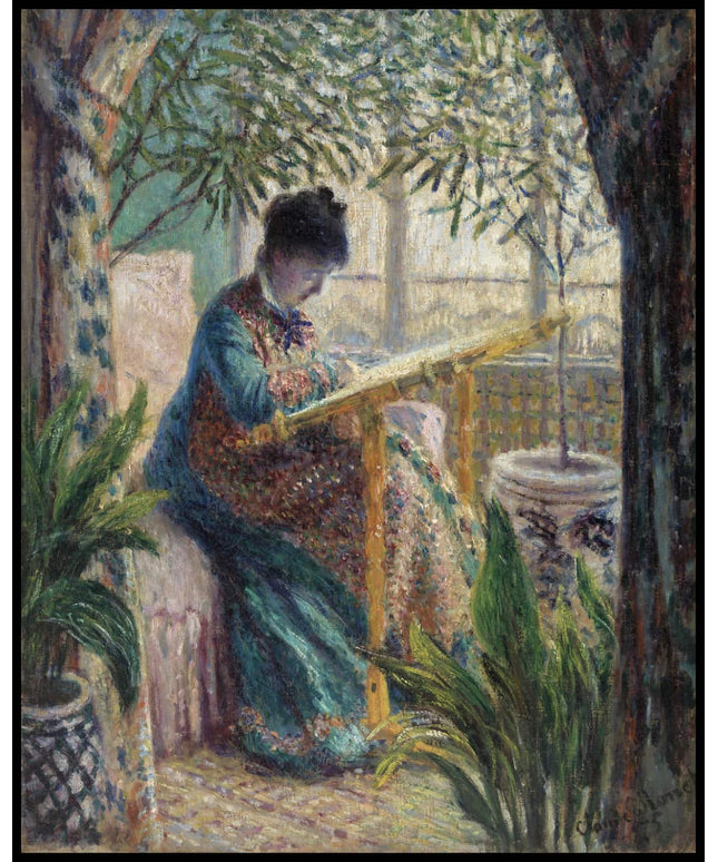 Madame Monet Embroidering