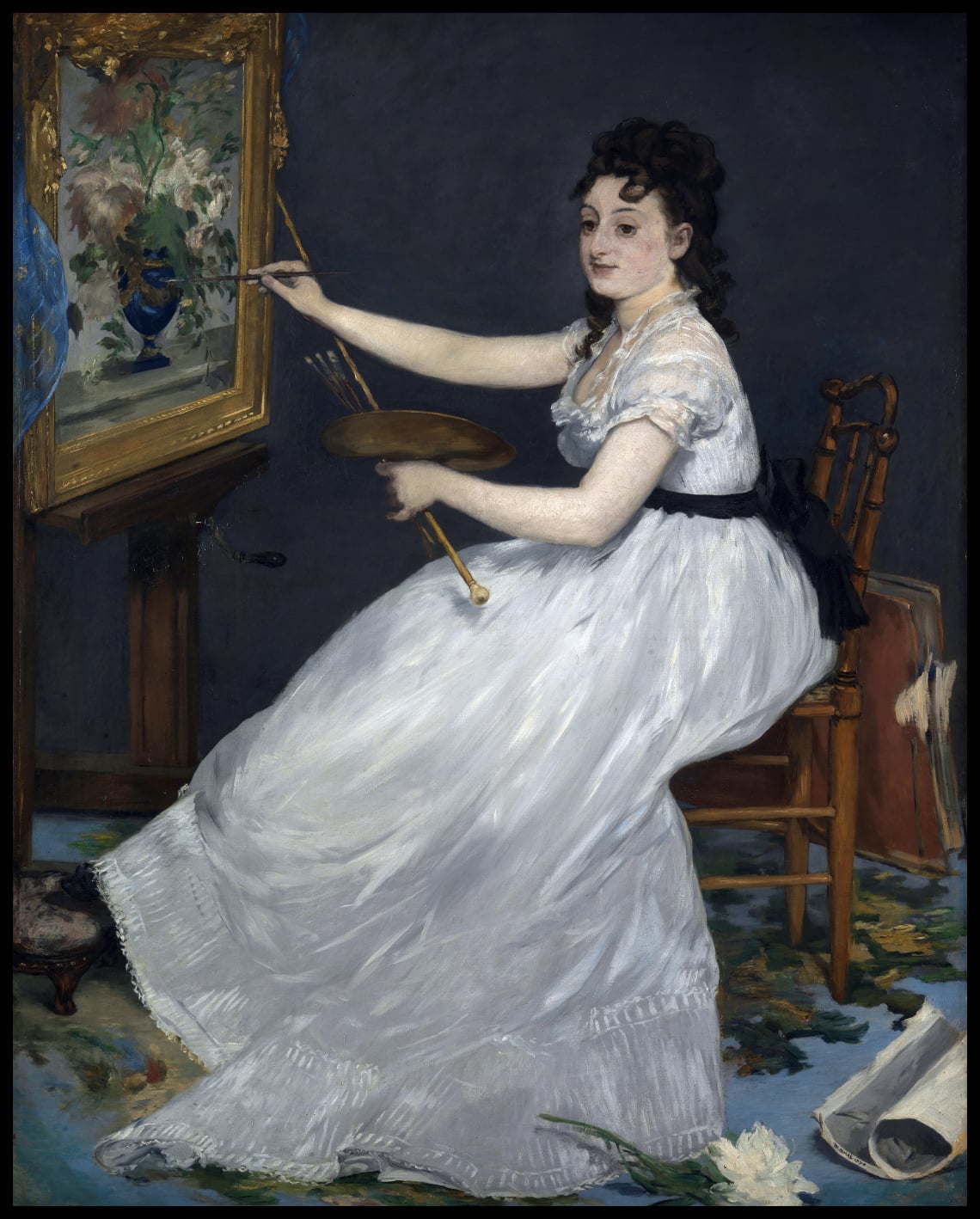 Portrait d'Eva Gonzales dans l'atelier de Manet