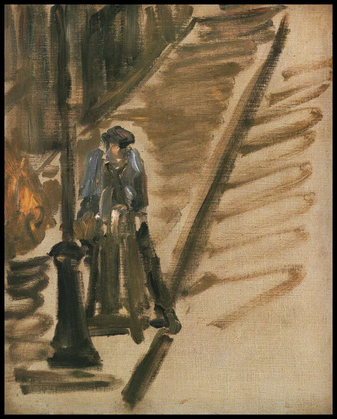 Rue Mosnier avec aiguiseur de couteaux