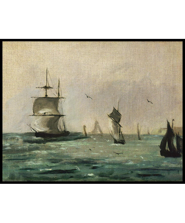 Segelschiffe und Möwen