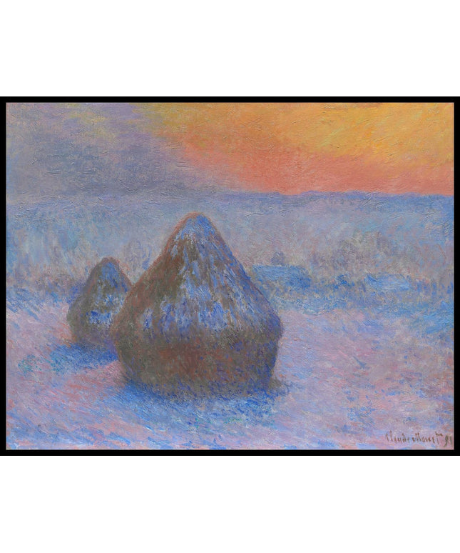 Stacks of Wheat (Sunset, Snow Effect)