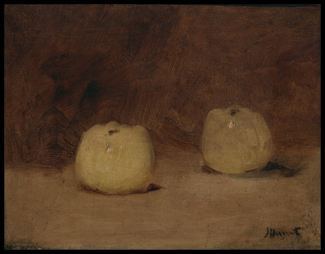Nature morte avec deux pommes
