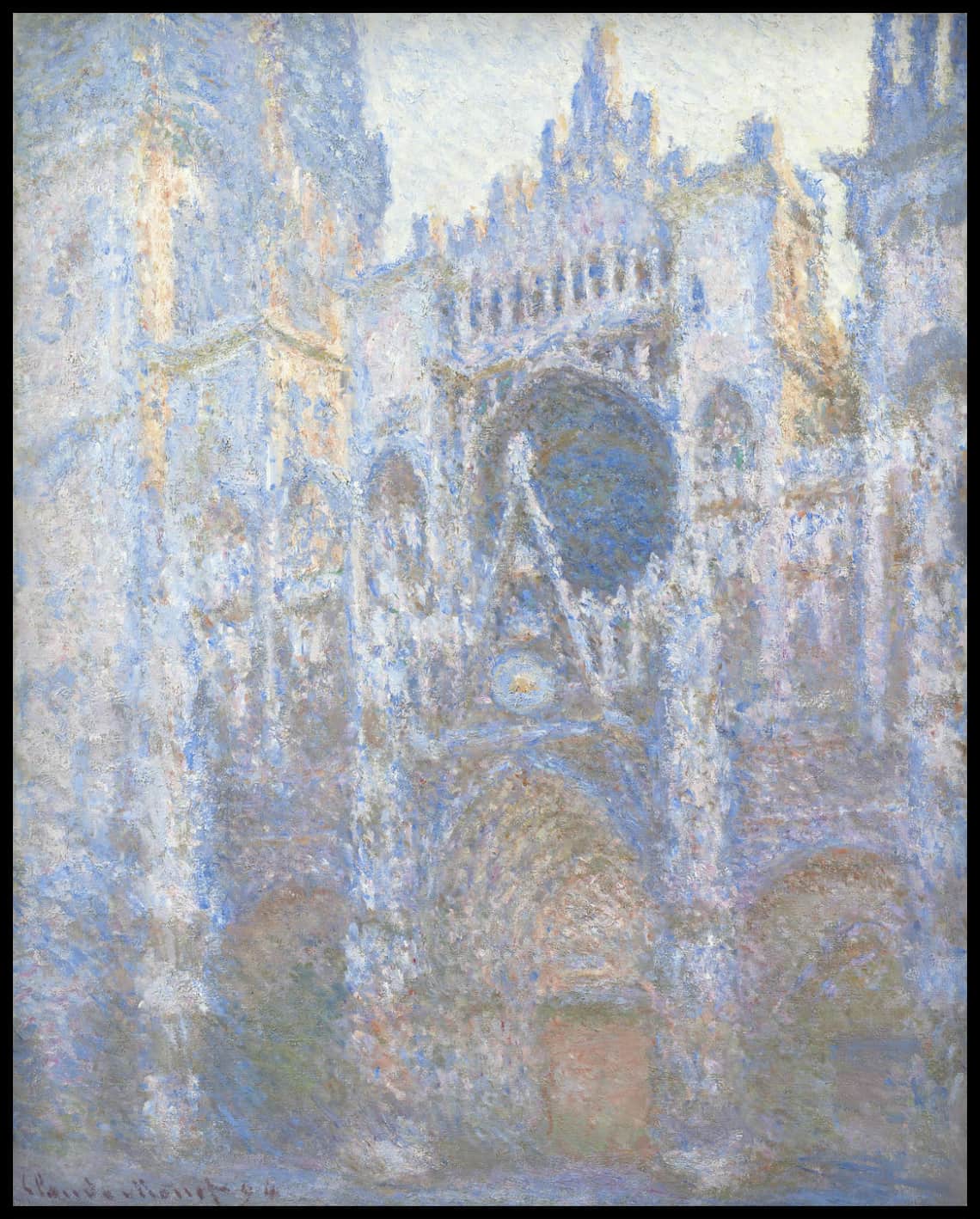 Le portail de la cathédrale de Rouen dans la lumière du matin