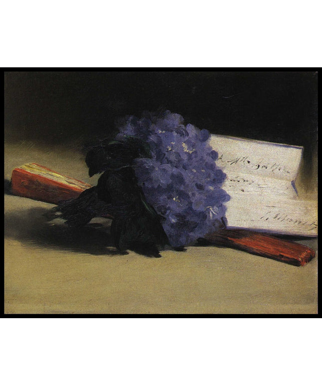 Veilchenstrauss und Fächer