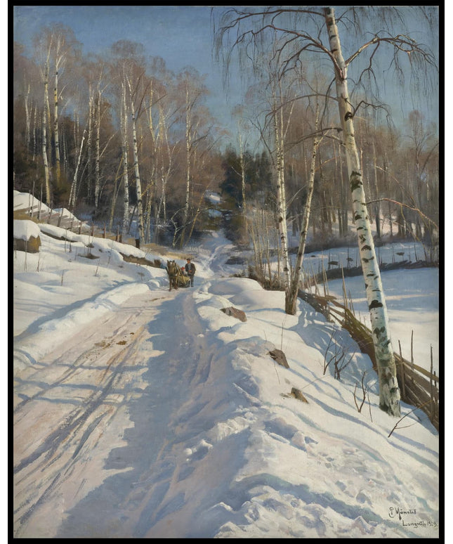 Schlittenfahrt an einem sonnigen Wintertag