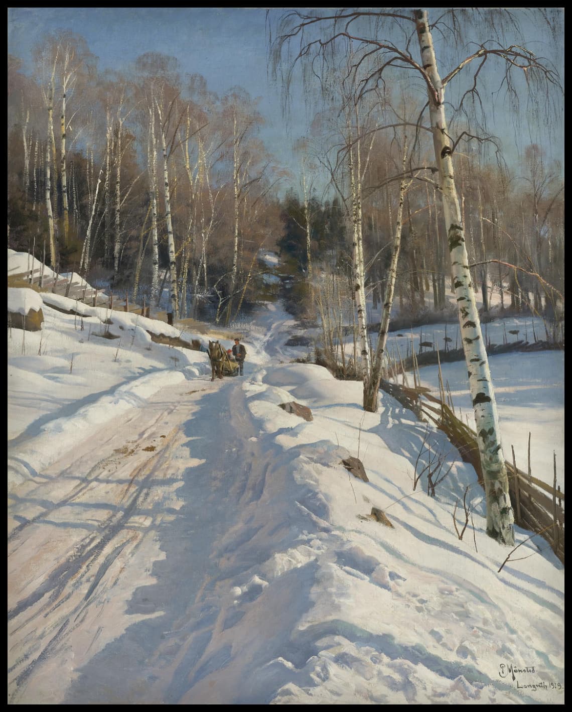 Sledging on a sunny winter's day