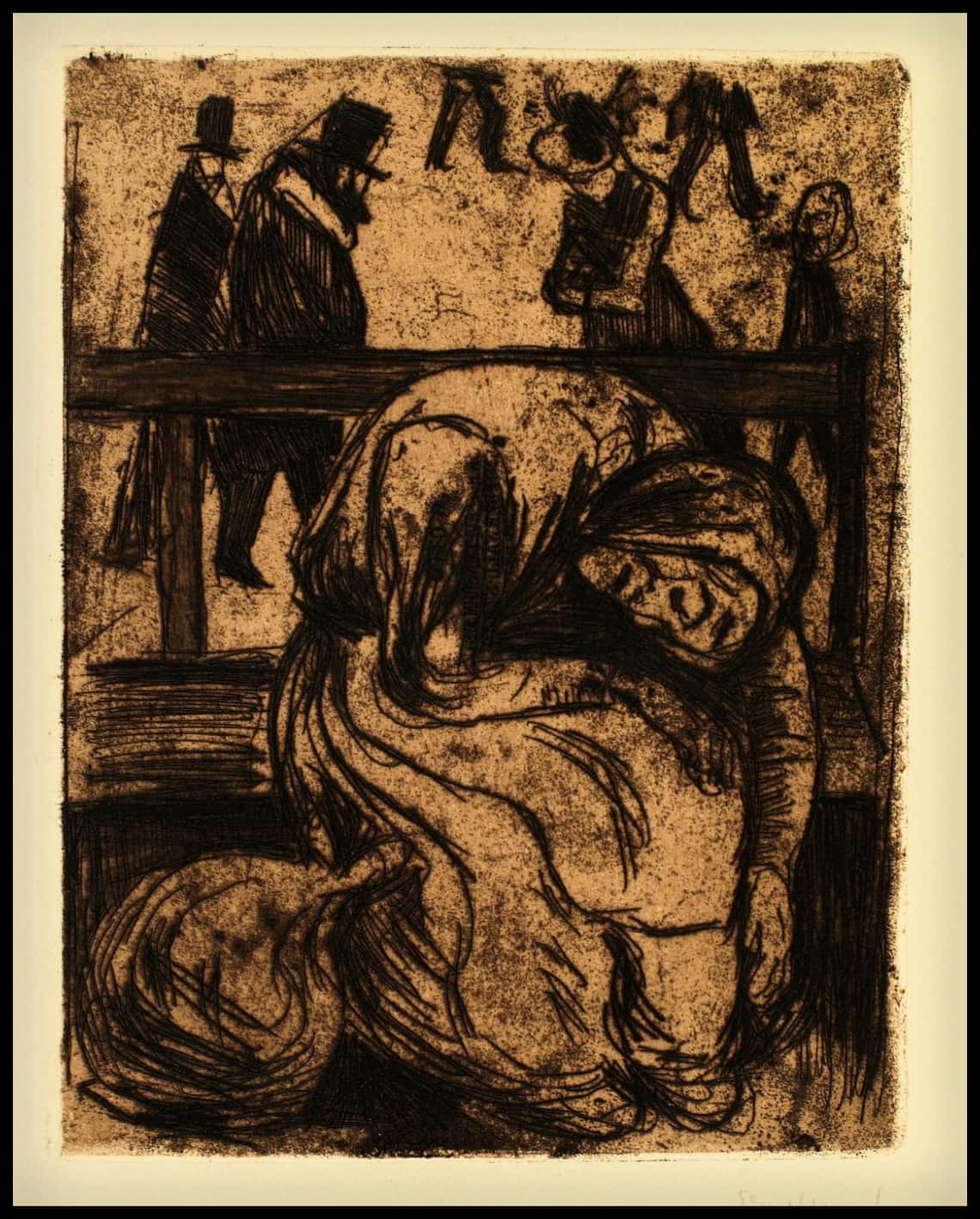 Femme âgée sur un banc