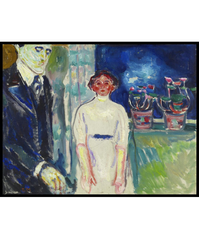 Man and Woman by the Window with Potted Plants