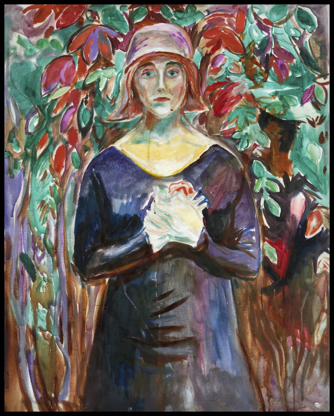 Modèle dans le jardin