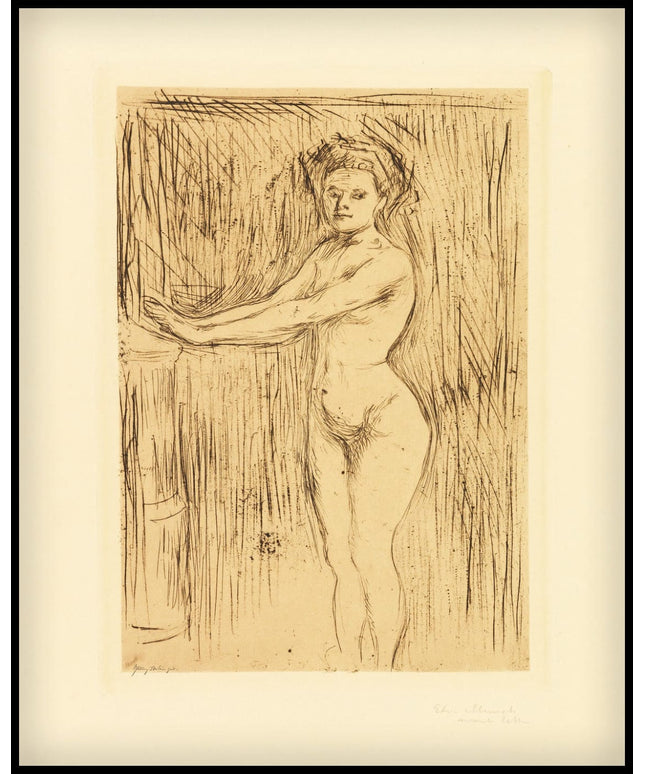 Modell, seine Hände wärmend