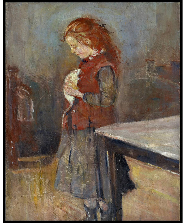 Rothaariges Mädchen mit weißer Ratte