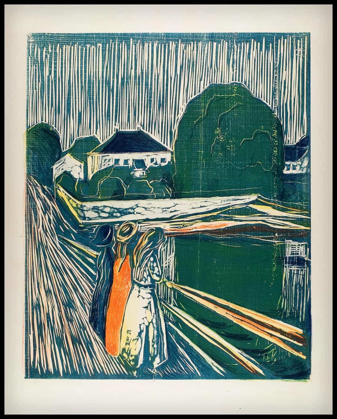 Jeune fille sur le pont 1918