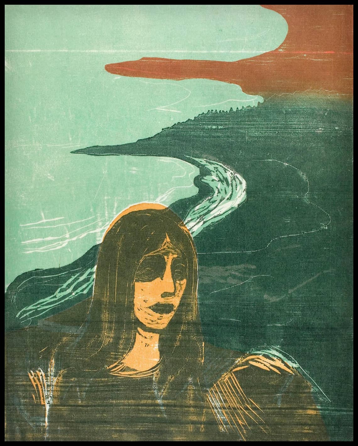 Woman's Head against the Shore (La tête d'une femme contre la côte)