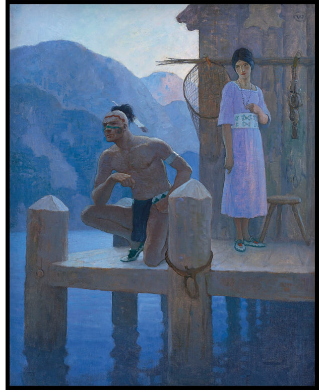 She found Chingachgook studying the shores of the lake, the mountains, and the heavens...