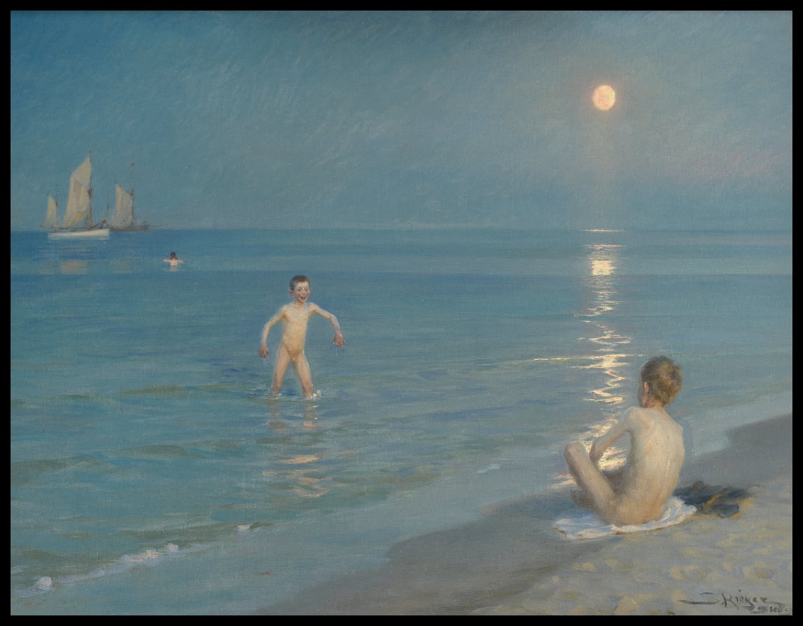 Boys Bathing at Skagen. Summer Evening