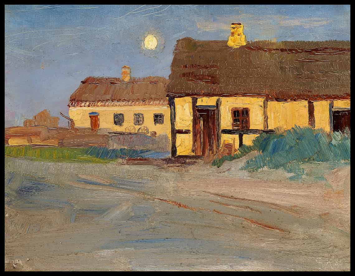 Christoffers Hus i Skagen. Maanelys Midsommeraften