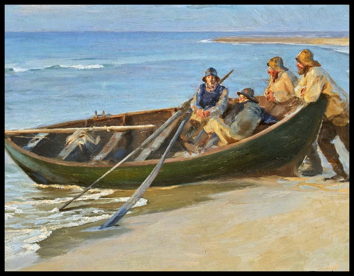 Fiskerbåd på Skagen Nordstrand. Studie