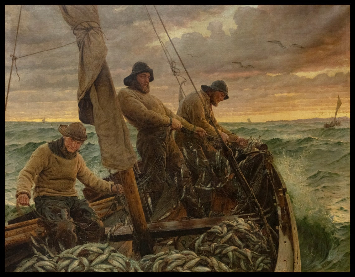Hornbæk fishermen on herring catch