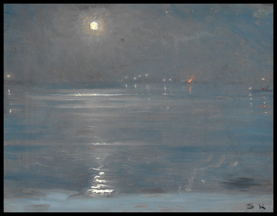 Skibe med lanterner på havet