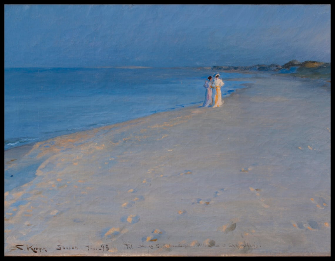 Summer evening at the South Beach, Skagen. Anna Acher and Marie Krøyer