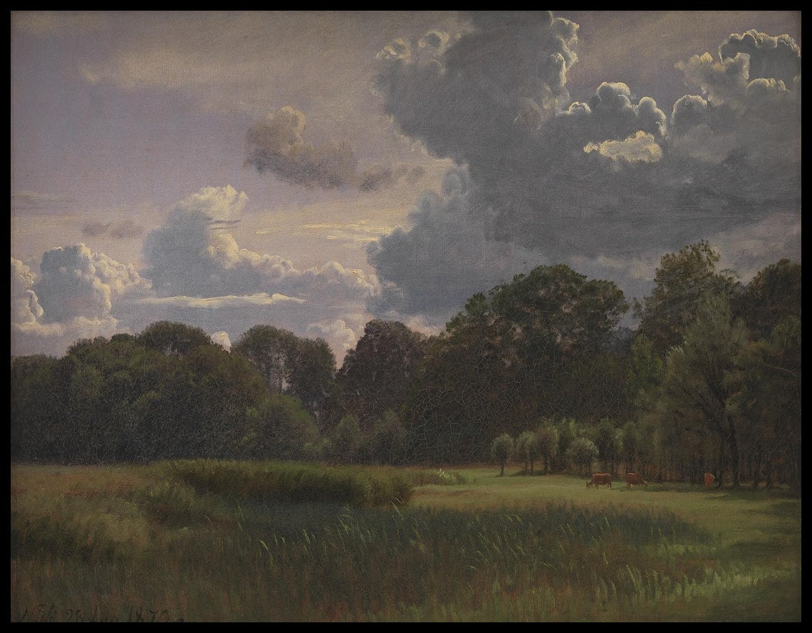 Approaching thunderstorm over Nysø Garden and the Bathing Place