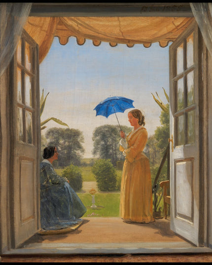 Caroline Dalgas and Jeanina Stampe on the sea steps at Nysø